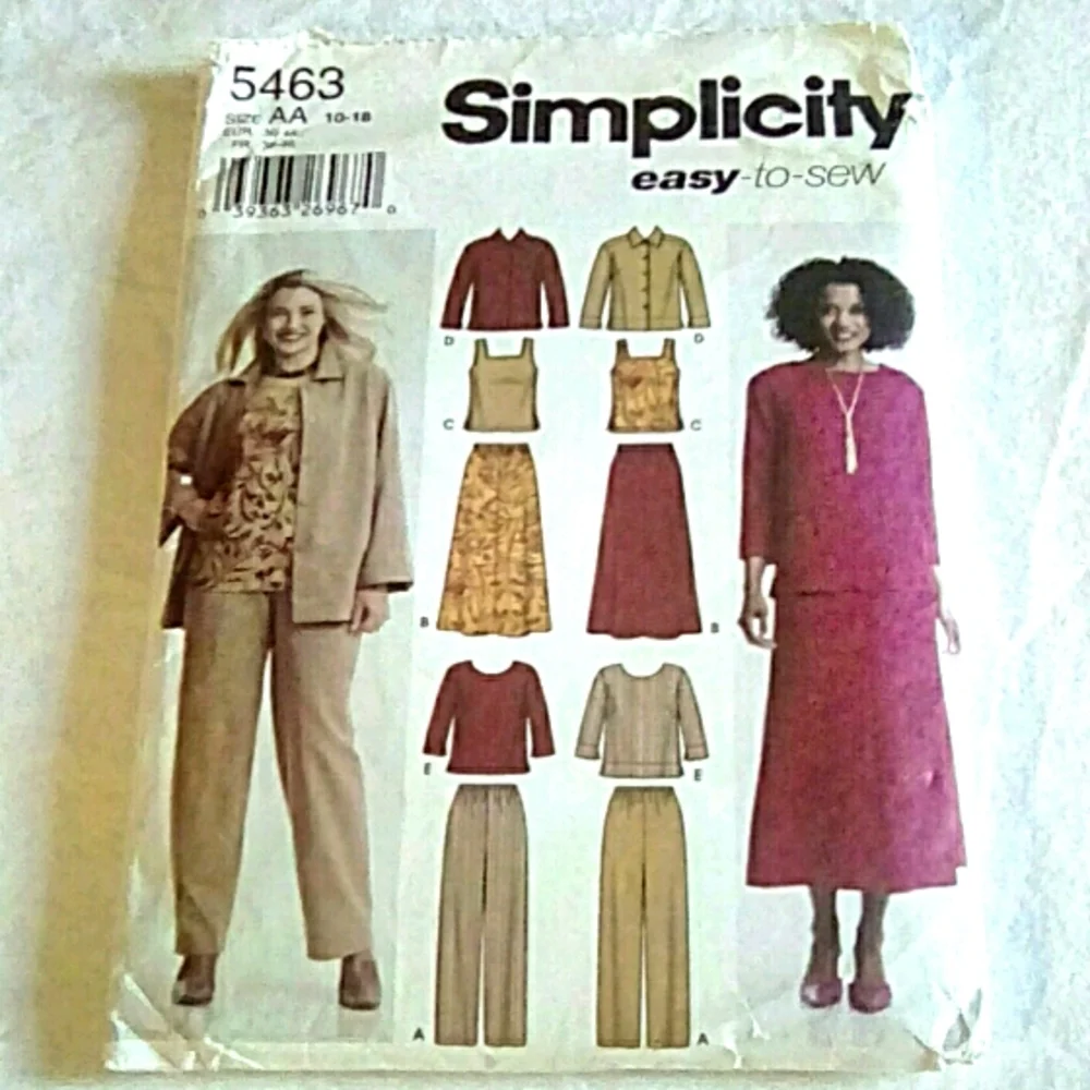 Simplicity 5463 Easy-to-sew wardrobe size 10-18